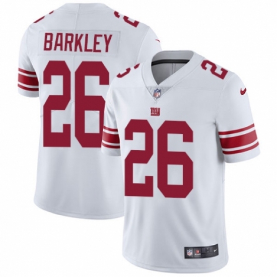 Men's Nike New York Giants #26 Saquon Barkley White Vapor Untouchable Limited Player NFL Jersey - Ujersey