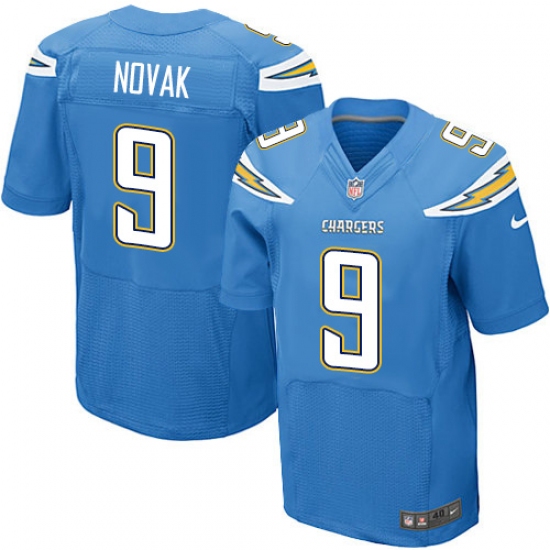 Men's Nike Los Angeles Chargers #9 Nick Novak Elite Electric Blue Alternate NFL Jersey - Ujersey