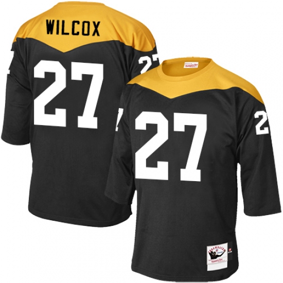 Men's Mitchell and Ness Pittsburgh Steelers #27 J.J. Wilcox Elite Black 1967 Home Throwback NFL Jersey - Ujersey