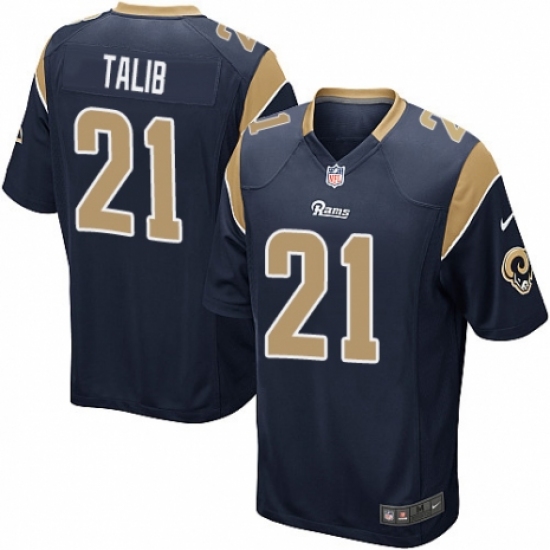Men's Nike Los Angeles Rams #21 Aqib Talib Game Navy Blue Team Color NFL Jersey - Ujersey