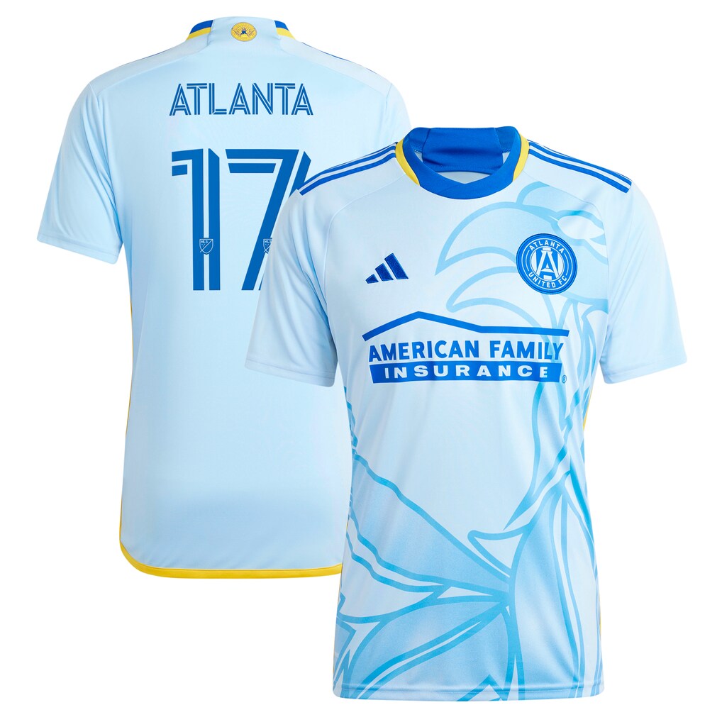 Men's Atlanta United FC #17 adidas Light Blue 2024 The Resurgens Kit Replica Player Jersey - Ujersey