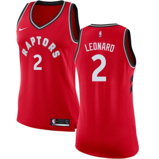 Women's Nike Toronto Raptors #2 Kawhi Leonard Swingman Red NBA Jersey - Icon Edition - Ujersey