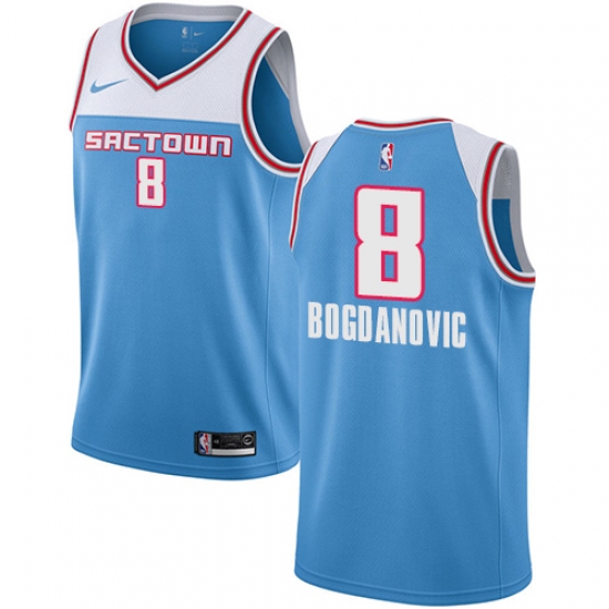 Women's Nike Sacramento Kings #8 Bogdan Bogdanovic Swingman Blue NBA Jersey - 2018 19 City Edition - Ujersey