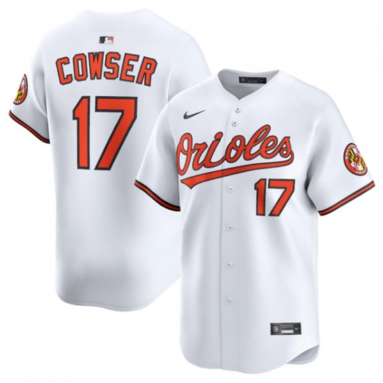 Men's Baltimore Orioles #17 Colton Cowser White 2025 Home Limited Stitched Baseball Jersey - Ujersey