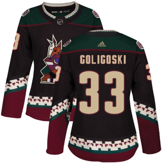 Women's Adidas Arizona Coyotes #33 Alex Goligoski Authentic Black Alternate NHL Jersey - Ujersey