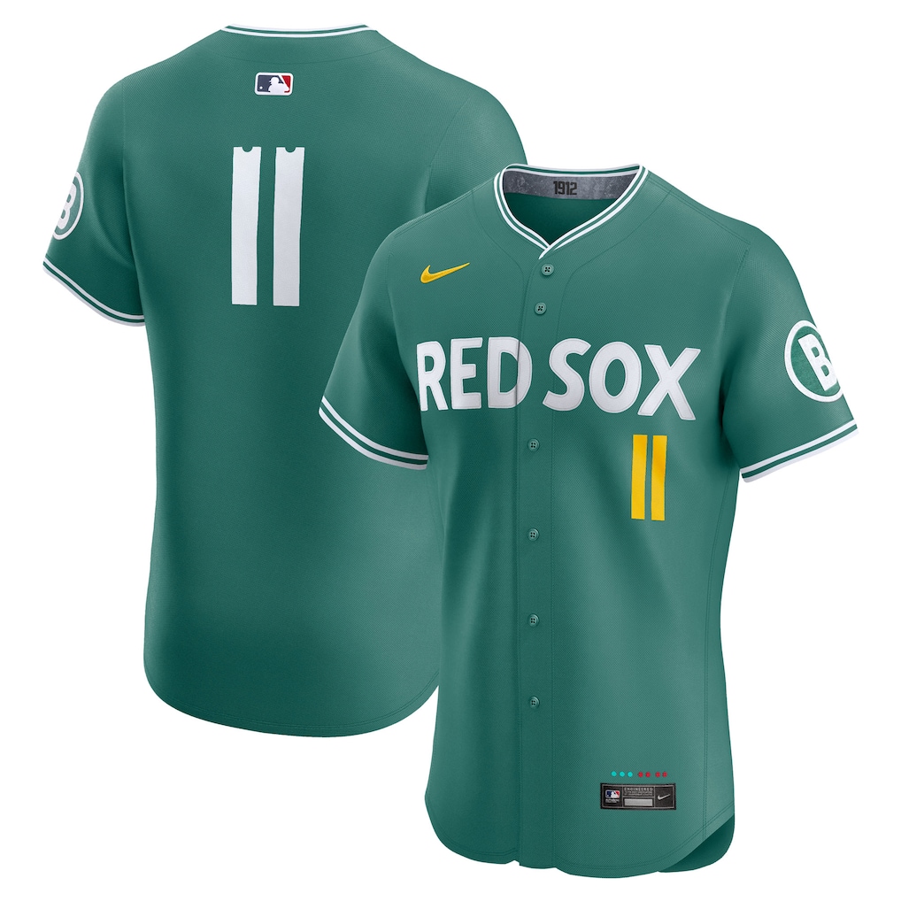 Men's Boston Red Sox Rafael Devers Nike Green 2025 City Connect Elite Player Jersey - Ujersey