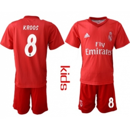 Real Madrid #8 Kroos Third Kid Soccer Club Jersey
