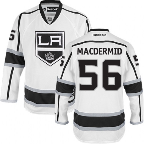 Women's Reebok Los Angeles Kings #56 Kurtis MacDermid Authentic White Away NHL Jersey - Ujersey