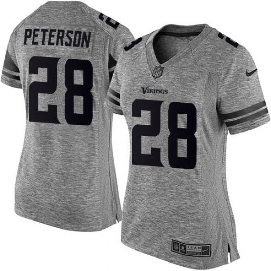 Women's Nike Minnesota Vikings #28 Adrian Peterson Limited Gray Gridiron NFL Jersey - Ujersey