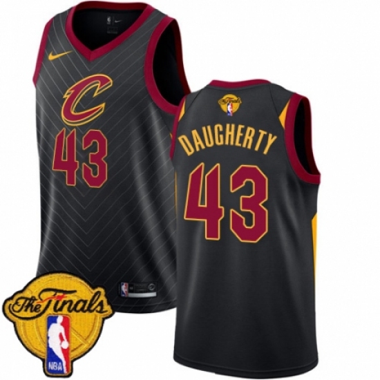 Women's Nike Cleveland Cavaliers #43 Brad Daugherty Authentic Black 2018 NBA Finals Bound NBA Jersey Statement Edition - Ujersey