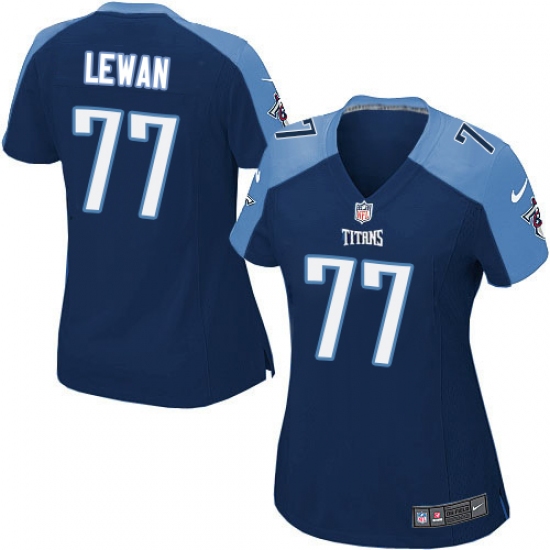Women's Nike Tennessee Titans #77 Taylor Lewan Game Navy Blue Alternate NFL Jersey - Ujersey