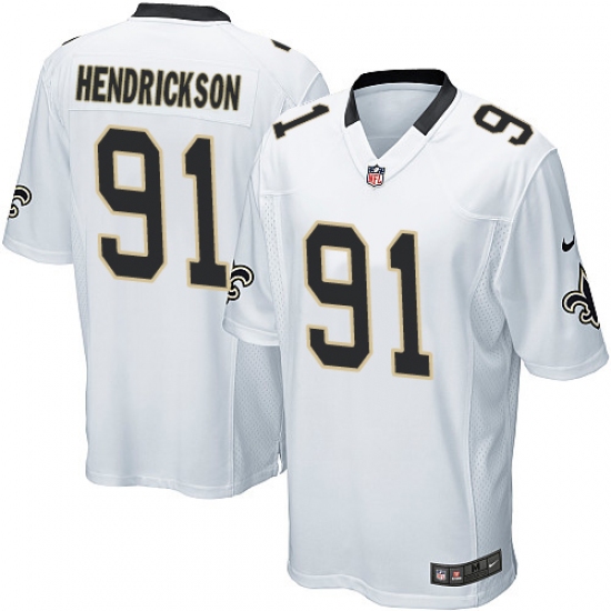 Men's Nike New Orleans Saints #91 Trey Hendrickson Game White NFL Jersey - Ujersey