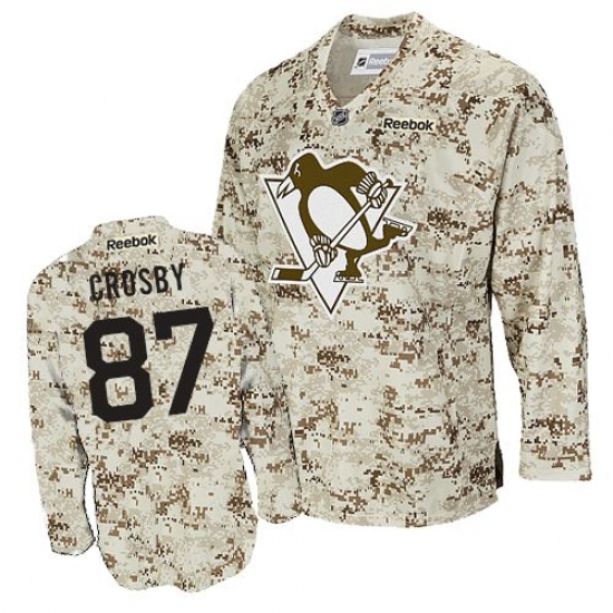 Men's Reebok Pittsburgh Penguins #87 Sidney Crosby Premier Camouflage NHL Jersey - Ujersey