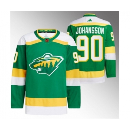 Men's Minnesota Wild #90 Marcus Johansson Green 2022-23 Reverse Retro Stitched Jersey - Ujersey