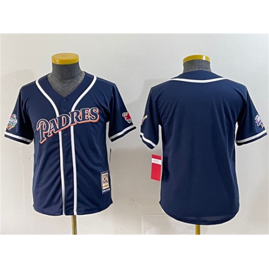 Youth San Diego Padres Blank Navy Throwback With Stitched Baseball Jersey - Ujersey
