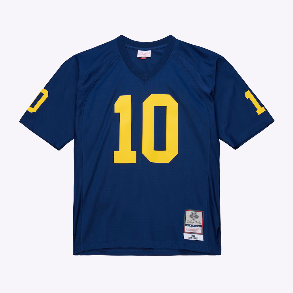 Men's Mitchell & Ness Tom Brady Navy Michigan Wolverines 1999 College Vault Jersey - Vujersey Los Angeles Rams