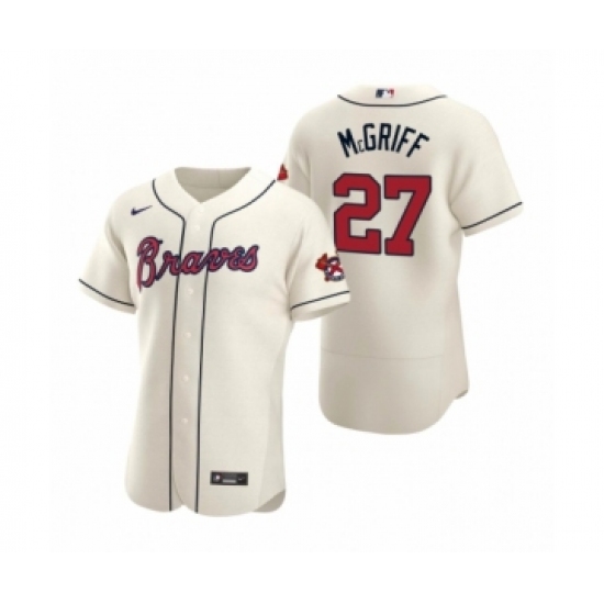 Men's Atlanta Braves #27 Fred McGriff Nike Cream Authentic 2020 Alternate Jersey