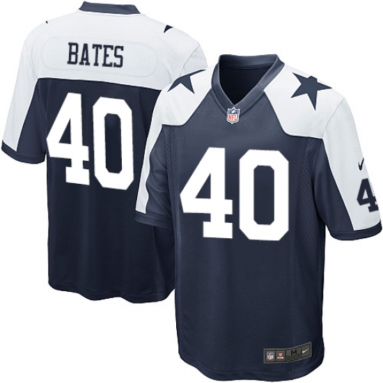 Men's Nike Dallas Cowboys #40 Bill Bates Game Navy Blue Throwback Alternate NFL Jersey - Ujersey