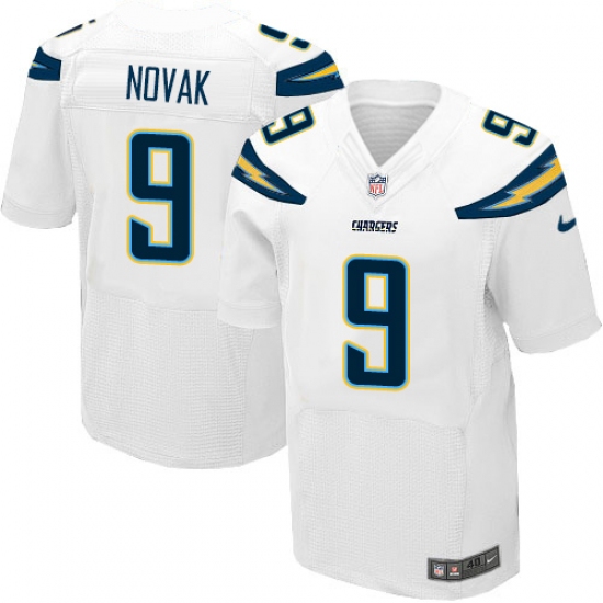Men's Nike Los Angeles Chargers #9 Nick Novak Elite White NFL Jersey - Ujersey
