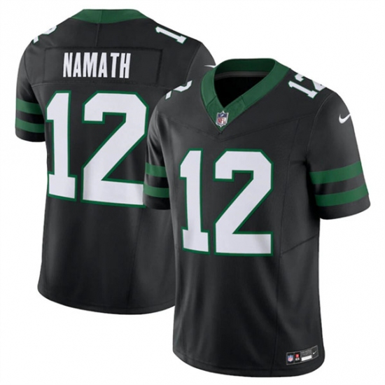 Men's New York Jets #12 Joe Namath Black 2024 F.U.S.E. Vapor Limited Football Stitched Jersey - Ujersey