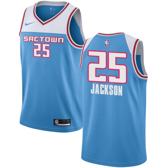 Men's Nike Sacramento Kings #25 Justin Jackson Swingman Blue NBA Jersey - 2018 19 City Edition - Ujersey