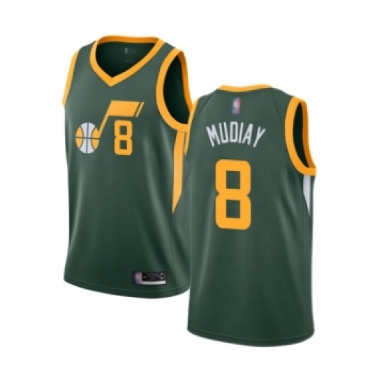 Women's Utah Jazz #8 Emmanuel Mudiay Green Swingman Jersey - Earned Edition - Ujersey