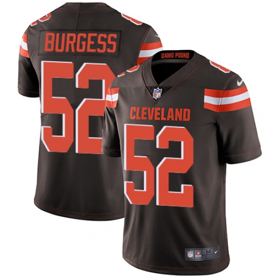 Youth Nike Cleveland Browns #52 James Burgess Brown Team Color Vapor Untouchable Limited Player NFL Jersey - Ujersey