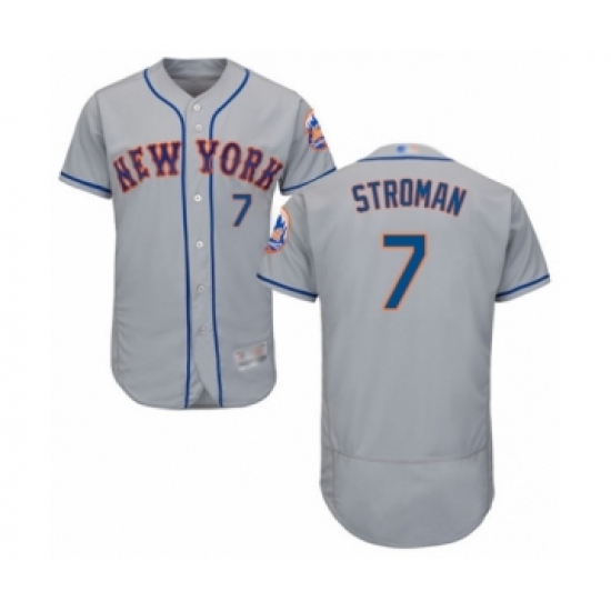 Men's New York Mets #7 Marcus Stroman Grey Road Flex Base Authentic Collection Baseball Jersey - Ujersey
