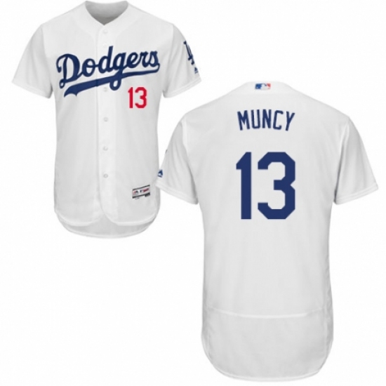 Men's Majestic Los Angeles Dodgers #13 Max Muncy White Home Flex Base Authentic Collection MLB Jersey - Ujersey