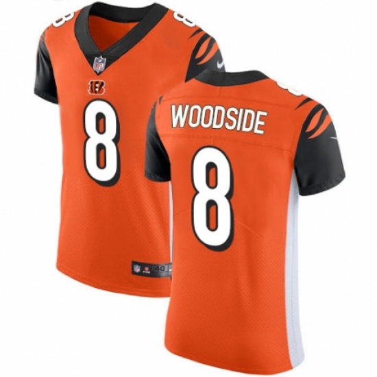 Men's Nike Cincinnati Bengals #8 Logan Woodside Orange Alternate Vapor Untouchable Elite Player NFL Jersey - Ujersey