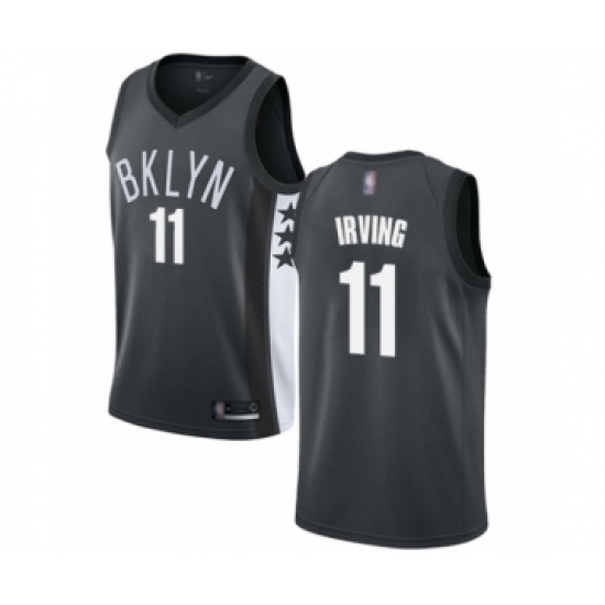 Women's Brooklyn Nets #11 Kyrie Irving Authentic Gray Basketball Jersey Statement Edition - Ujersey