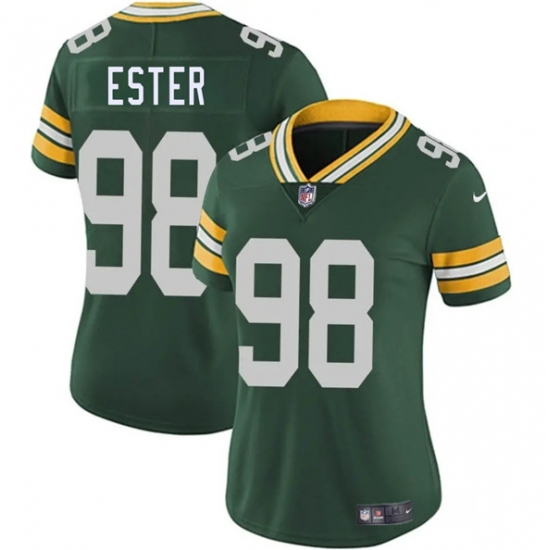 Women's Green Bay Packers #98 James Ester Green 2025 Vapor Untouchable Limited Football Stitched Jersey(Run Small) - Ujersey