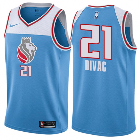 Youth Nike Sacramento Kings #21 Vlade Divac Swingman Blue NBA Jersey - City Edition - Ujersey
