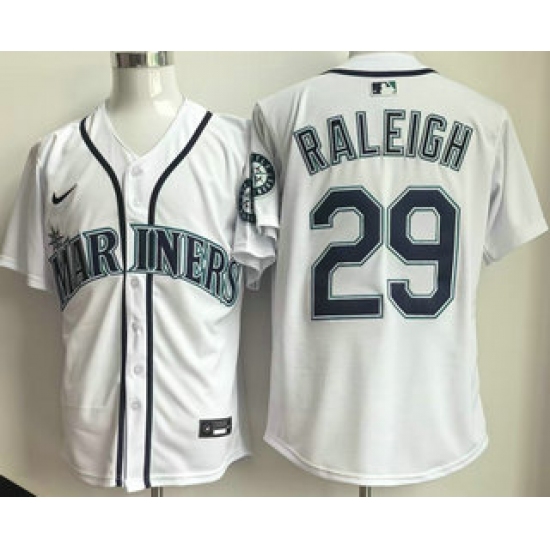 Men's Seattle Mariners #29 Cal Raleigh White Limited Jersey - Ujersey