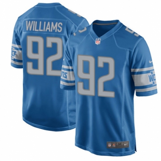 Men's Nike Detroit Lions #92 Sylvester Williams Game Blue Team Color NFL Jersey - Ujersey