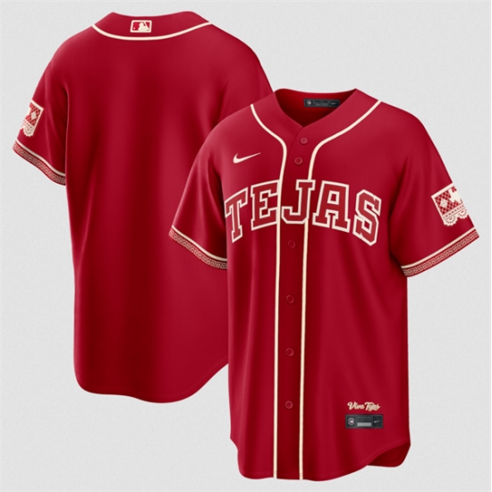 Men's Texas Rangers Blank Red 2026 City Connect Stadium Stitched Baseball Jersey - Ujersey