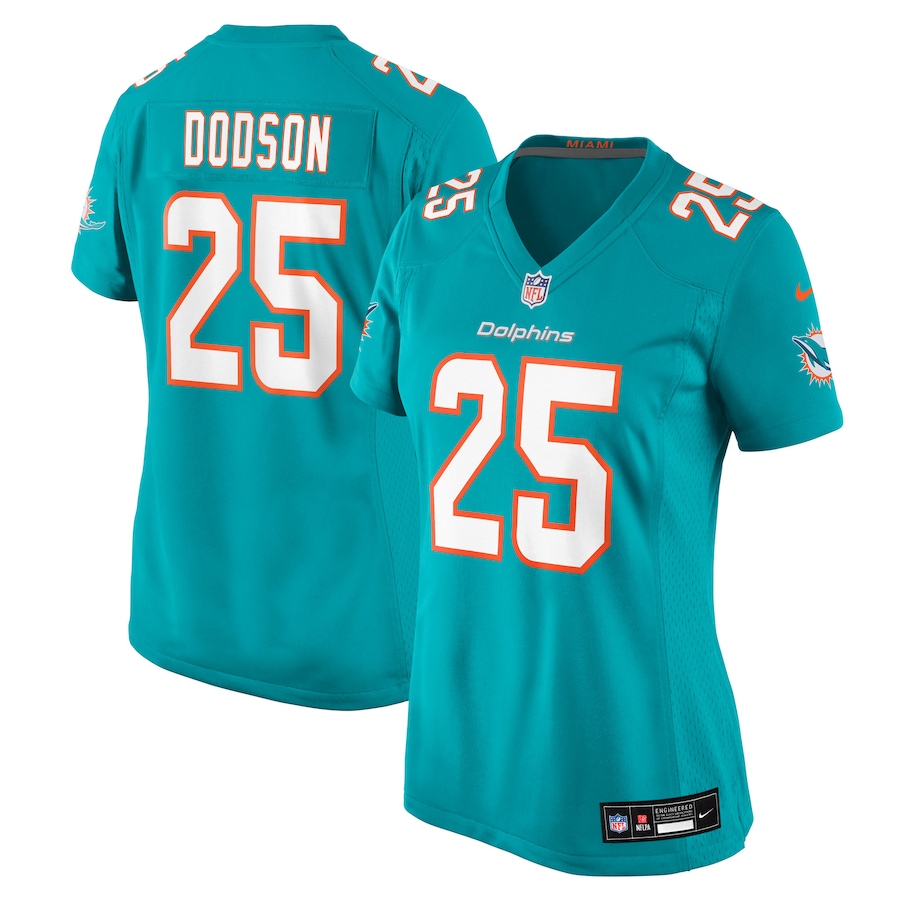 Women's Miami Dolphins Tyrel Dodson Nike Aqua Team Game Jersey - Ujersey