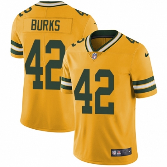 Youth Nike Green Bay Packers #42 Oren Burks Limited Gold Rush Vapor Untouchable NFL Jersey - Ujersey