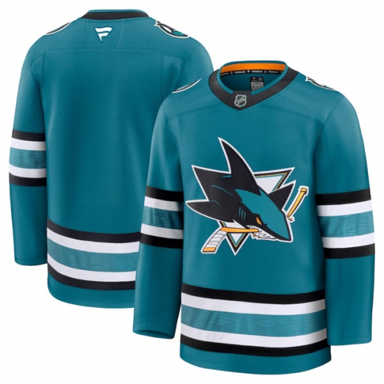 Men's San Jose Sharks Blank Teal 2024-25 Home Stitched Hockey Jersey - Ujersey