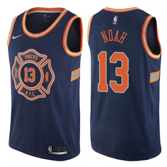 Youth Nike New York Knicks #13 Joakim Noah Swingman Navy Blue NBA Jersey - City Edition - Ujersey
