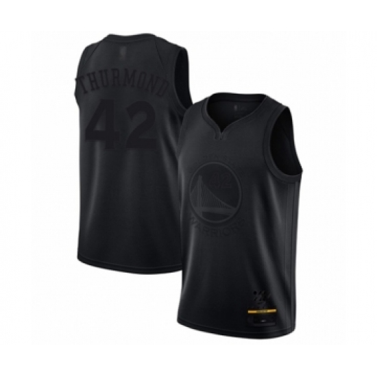 Men's Golden State Warriors #42 Nate Thurmond Swingman Black MVP Basketball Jersey
