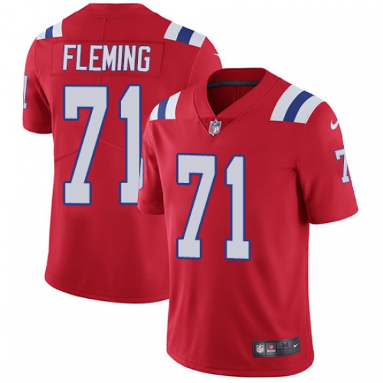 Men's Nike New England Patriots #71 Cameron Fleming Red Alternate Vapor Untouchable Limited Player NFL Jersey - Ujersey