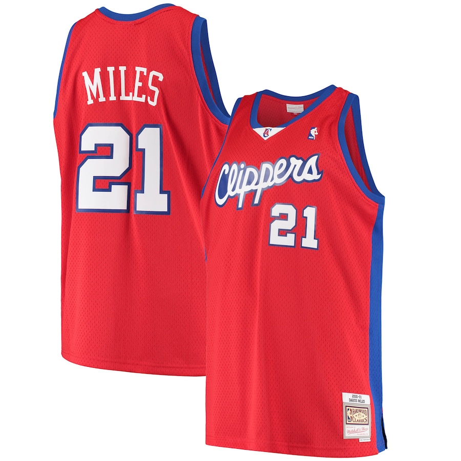 Men's LA Clippers Darius Miles Mitchell & Ness Red Hardwood Classics Swingman Jersey - Ujersey NHL