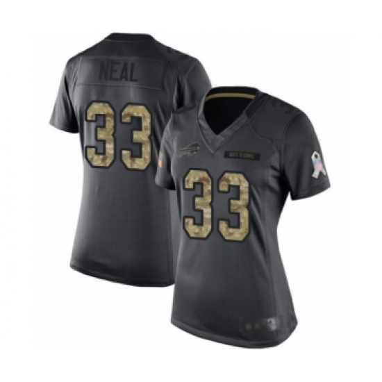 Women's Buffalo Bills #33 Siran Neal Limited Black 2016 Salute to Service Football Jersey - Ujersey