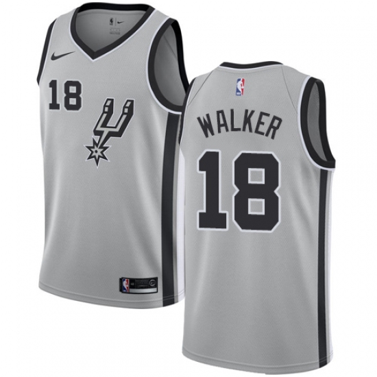 Youth Nike San Antonio Spurs #18 Lonnie Walker Swingman Silver NBA Jersey Statement Edition - Ujersey