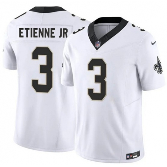 Men's New Orleans Saints #3 Travis Etienne Jr White 2026 F.U.S.E Vapor Limited Football Stitched Jersey - Ujersey