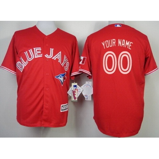 Men's Toronto Blue Jays Majestic Scarlet Flex Base Authentic Collection Custom Jersey - Ujersey