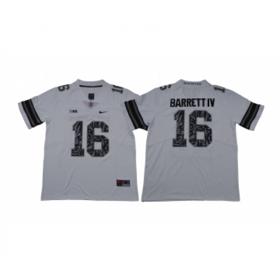 Ohio State Buckeyes 16 J.T. Barrett IV White College Football Jersey - Ujersey