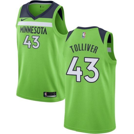 Men's Nike Minnesota Timberwolves #43 Anthony Tolliver Swingman Green NBA Jersey Statement Edition - Ujersey