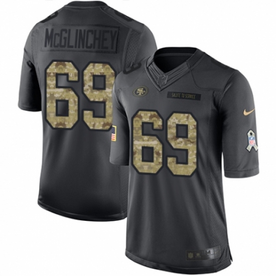 Youth Nike San Francisco 49ers #69 Mike McGlinchey Limited Black 2016 Salute to Service NFL Jersey - Ujersey